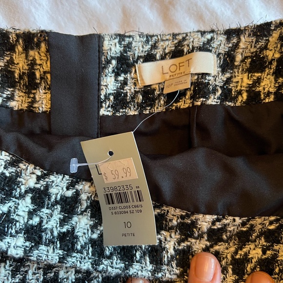 Loft Petite Shimmer Houndstooth Shift Skirt NWT - Picture 4 of 5